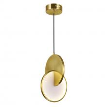 CWI Lighting 1206P10-1-629 - Tranche LED Mini Pendant With Brushed Brass Finish