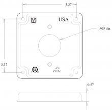 Mulberry 11403 - 4 inch Square Cover, Raised 1/2 inch, Single Receptacle