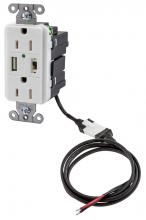 Hubbell Premise Wiring AVPS15W - ISTATION P-SUP,5VDC,DUP 15AMP,USB-CHR,WH