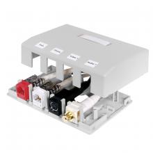 Hubbell Premise Wiring ISB4W - HOUSING, SURFACE MOUNT,4 PORT,WH