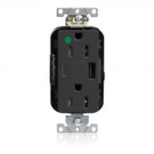 Leviton M56AC-HGE - 15A LEV-LOK USB TR HG OUTLET TYPE A-C