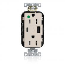 Leviton M56AC-HGT - 15A LEV-LOK USB TR HG OUTLET TYPE A-C