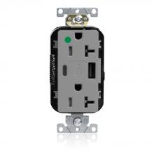 Leviton M58AC-HGG - 20A LEV-LOK USB TR HG OUTLET TYPE A-C