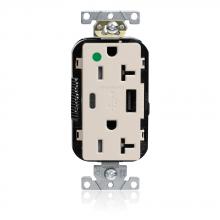 Leviton M58AC-HGT - 20A LEV-LOK USB TR HG OUTLET TYPE A-C