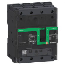 Schneider Electric BGF46015 - Circuit breaker, PowerPact B, 15A, 4 pole, 600Y/347VAC, 18kA, terminal nut, thermal magnetic, 80%