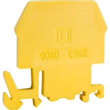 Schneider Electric 9080GMY6B - Terminal block, Linergy, end barrier, yellow col
