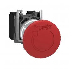 Schneider Electric XB4BS8444 - Emergency stop push button, Harmony XB4, metal,