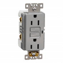 Schneider Electric SQR51101GY - Socket-outlet, X Series, 15A, decorator, GFCI, t