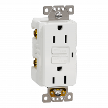 Schneider Electric SQR51101WH - Socket-outlet, X Series, 15A, decorator, GFCI, t