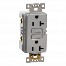 Schneider Electric SQR51201GY - Socket-outlet, X Series, 20A, decorator, GFCI, t