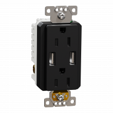 Schneider Electric SQR55141BK - USB charger + socket-outlet, X Series, 15A socke