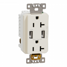 Schneider Electric SQR55241LA - USB charger + socket-outlet, X Series, 20A socke