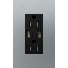 Lutron Electronics LTR-F15-UBTR-SC - DUPLEX 15A TR DUAL USB RECEPTACLE SC FP