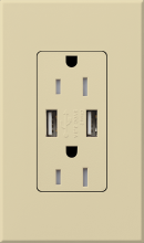 Lutron Electronics NTR-15-UBTR-IV - NT 15A USB TAMPER RESIST IVORY