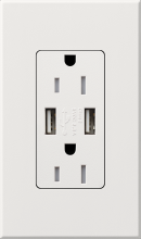 Lutron Electronics NTR-15-UBTR-WH - NT 15A USB TAMPER RESIST WHITE