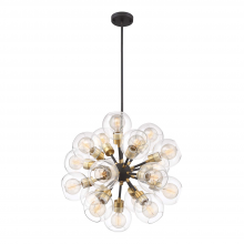 ZEEV Lighting CD10198-18-PB+MBK - 18-Light 24&#34; Globe Sputnik Chandelier