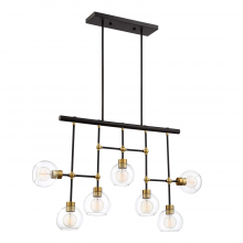 ZEEV Lighting CD10291-7-PB+MBK - 7-Light 42&#34; Geometric Globe Polished Brass Chandelier