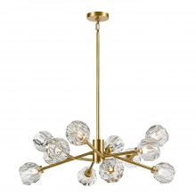 ZEEV Lighting CD10309-12-AGB - 12-Light 35&#34; Modern Sputnik Aged Brass Crystal Chandelier