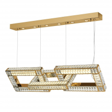 ZEEV Lighting CD10322-6-AGB - 6-Light 52&#34; Rectangular Chain Linked Linear Aged Brass Chandelier