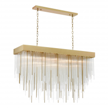 ZEEV Lighting CD10330-17-AGB - 17-Light 48&#34; Rectangular Aged Brass Crystal Chandelier