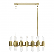 ZEEV Lighting CD10367-24-AGB - 24 Duo Light 36&#34; Aged Brass Linear Glass Chandelier