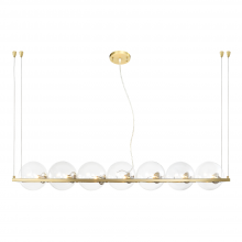 ZEEV Lighting CD10374-7-AGB - 7-Light 50&#34; Aged Brass Linear Globe Chandelier