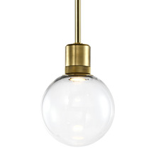 ZEEV Lighting P11701-LED-AGB-G11 - 8&#34; LED 3CCT Clear Globe Glass Pendant Light and Aged Brass Metal Finish