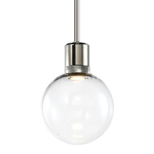 ZEEV Lighting P11703-LED-PN-G11 - 8&#34; LED 3CCT Clear Globe Glass Pendant Light and Polished Nickel Metal Finish