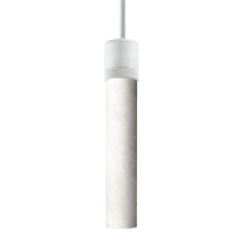 ZEEV Lighting P11706-E26-MW-G9 - 3&#34; E26 Cylindrical Pendant Light, 12&#34; Spanish Alabaster and Matte White Finish