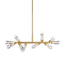 ZEEV Lighting PL11413-LED-10-AGB - LED 3CCT 31&#34; 10-Light Crafted Crystal Aged Brass Linear Adjustable Pendant