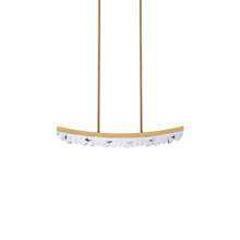 ZEEV Lighting PL11609-LED-32-AGB - LED 3CCT 32&#34; Unique Curved Crystal Aged Brass Linear Pendant Light