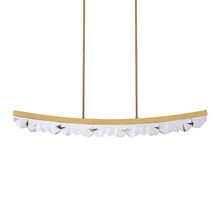 ZEEV Lighting PL11617-LED-56-AGB - LED 3CCT 57&#34; Unique Curved Crystal Aged Brass Linear Pendant Light