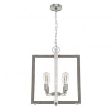 Hunter 19805 - Hunter Woodburn Brushed Nickel 4 Light Pendant Ceiling Light Fixture