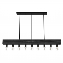 Hunter 19059 - Hunter Donelson Natural Black Iron and Dark Ash 9 Light Chandelier Ceiling Light Fixture