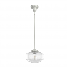 Hunter 19189 - Hunter Saddle Creek Brushed Nickel with Seeded Glass 1 Light Pendant Ceiling Light Fixture