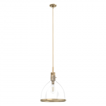 Hunter 19297 - Hunter Van Nuys Alturas Gold with Clear Glass 1 Light Pendant Ceiling Light Fixture