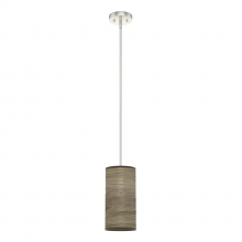 Hunter 19241 - Hunter Solhaven Warm Grey Oak and Brushed Nickel 1 Light Mini Pendant Ceiling Light Fixture