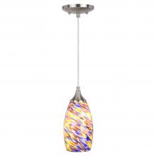 Vaxcel International P0385 - Milano 4.75-in Mini Pendant Terra Tide Glass Satin Nickel