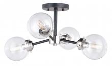 Vaxcel International C0133 - Orbit 20-in Semi Flush Ceiling Light Satin Nickel and Oil Rubbed Bronze