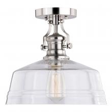 Vaxcel International C0204 - Beloit 12-in Semi Flush Ceiling Light Satin Nickel