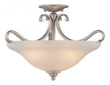 Vaxcel International CF35417BN - Monrovia 17-in Semi Flush Ceiling Light or Pendant (Dual Mount) Brushed Nickel