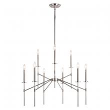 Vaxcel International H0260 - Kedzie 9 Light Chandelier Polished Nickel