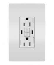 Legrand Radiant 1597TRUSBCCW - radiant® Tamper-Resistant 15A Duplex Self-Test GFCI Receptacles with SafeLock® Protection, USB Type 