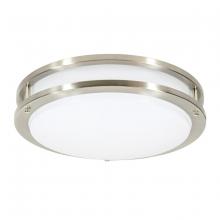 Jesco CM403RA-M-PIR-3090-BN - JESCO Flush Mount LED 14&#34; Round Double Ring w MW Sensor 18W 3000K 90CRI BN