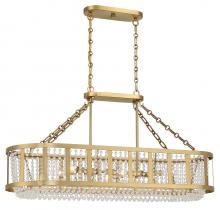 Lighting One US L1-3200-6-322 - Mancini 6-Light Linear Chandelier in Warm Brass