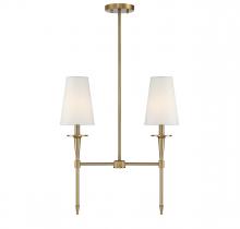 Lighting One US V6-L1-5607-2-322 - Trundle 2-Light Linear Chandelier in Warm Brass