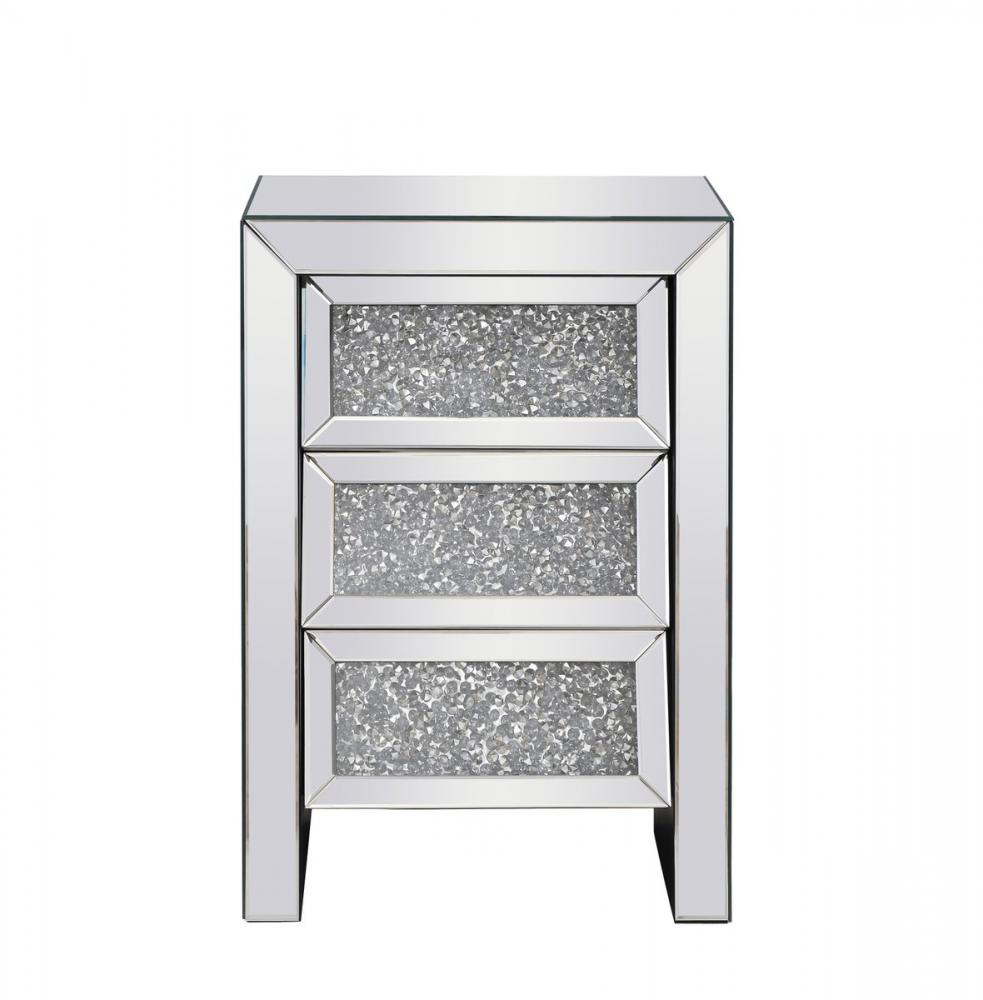 17.5 Inch Crystal Bedside Table Silver Royal Cut Crystal