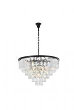 Elegant 1231D44MB/RC - Sydney 33 Light Matte Black Chandelier Clear Royal Cut Crystal