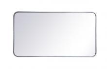 Elegant MR802240S - Soft Corner Metal Rectangular Mirror 22x40 Inch in Silver