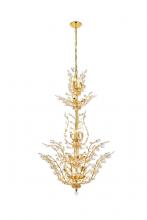 Elegant V2011G54G/RC - Orchid 25 light Gold Chandelier Clear Royal Cut Crystal